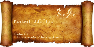 Korbel Júlia névjegykártya